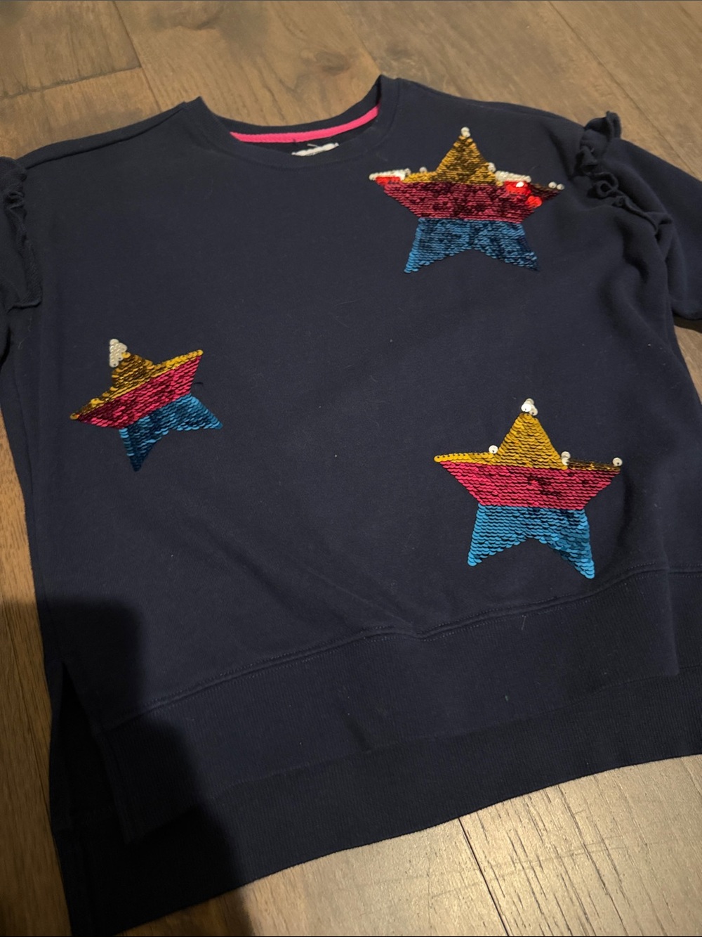Girls Ruffle Trim Sweatshirt Set - Picture 2 of 11